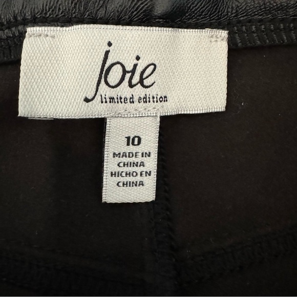 JOIE Black Faux Leather Pants Ankle Length Straight Leg Limited Edition. NWT. 10 - Picture 3 of 16